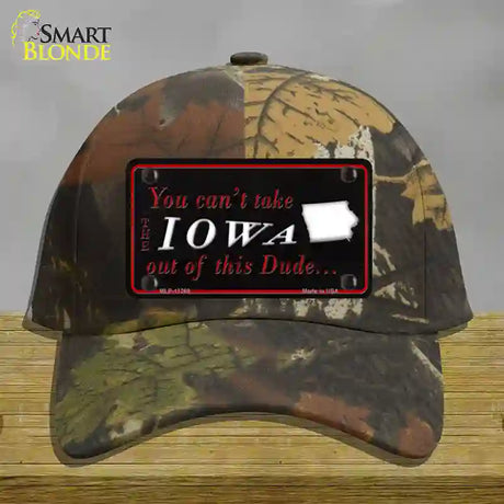 Iowa Dude Novelty License Plate Hat Cotton / Camoflauge