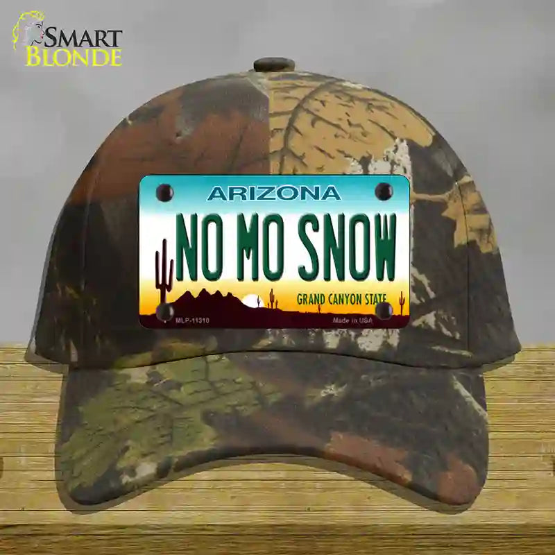 No Mo Snow Novelty License Plate Hat Cotton / Camoflauge