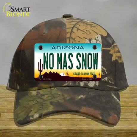 No Mas Snow Novelty License Plate Hat Cotton / Camoflauge