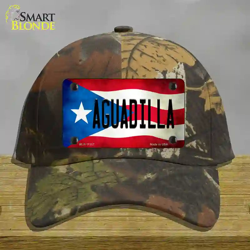 Aguadilla Puerto Rico Flag Novelty License Plate Hat Cotton / Camoflauge