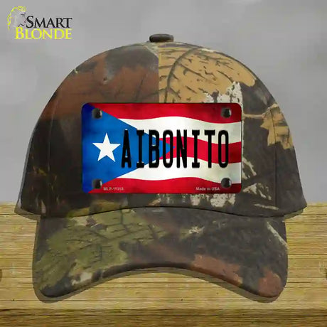 Aibonito Puerto Rico Flag Novelty License Plate Hat Cotton / Camoflauge