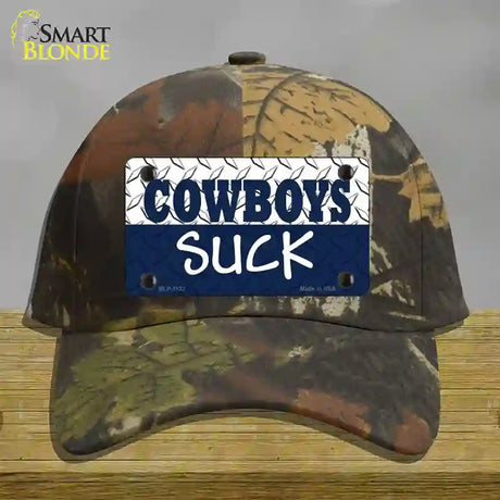 Cowboys Suck Novelty License Plate Hat Cotton / Camoflauge