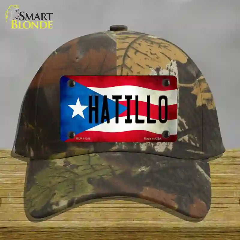 Hatillo Puerto Rico Flag Novelty License Plate Hat Cotton / Camoflauge