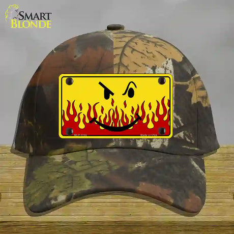 Smiley Flame Novelty License Plate Hat Cotton / Camoflauge