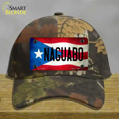 Naguabo Puerto Rico Flag Novelty License Plate Hat Cotton / Camoflauge