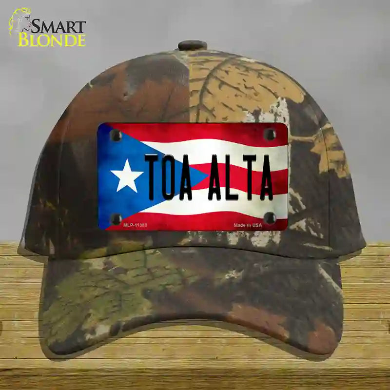 Toa Alta Puerto Rico Flag Novelty License Plate Hat Cotton / Camoflauge