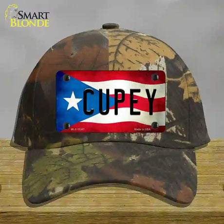 Cupey Puerto Rico Flag Novelty License Plate Hat Cotton / Camoflauge