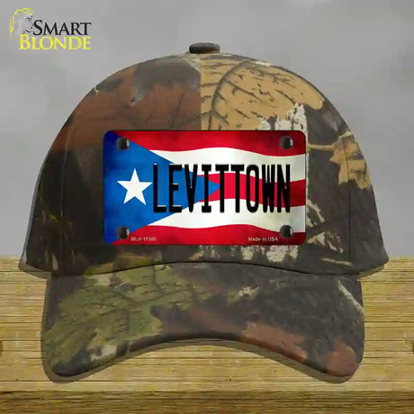 Levittown Puerto Rico Flag Novelty License Plate Hat Cotton / Camoflauge