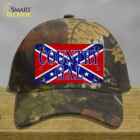 Confederate Country Gal Novelty License Plate Hat Cotton / Camoflauge