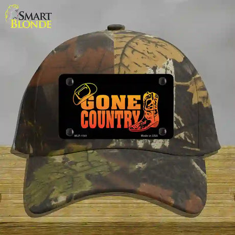 Gone Country Novelty License Plate Hat Cotton / Camoflauge