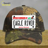 Eagle River Wisconsin Novelty License Plate Hat Cotton / Camoflauge