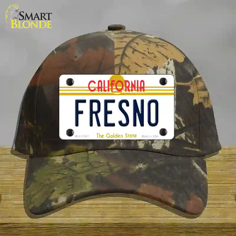 Fresno California Novelty License Plate Hat Cotton / Camoflauge