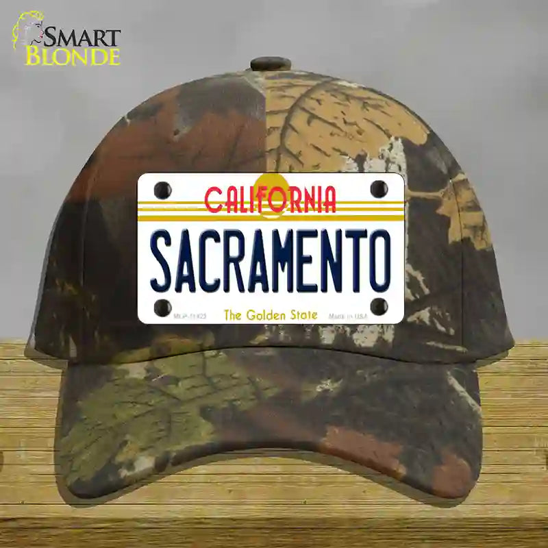 Sacramento California Novelty License Plate Hat Cotton / Camoflauge