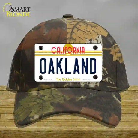 Oakland California Novelty License Plate Hat Cotton / Camoflauge