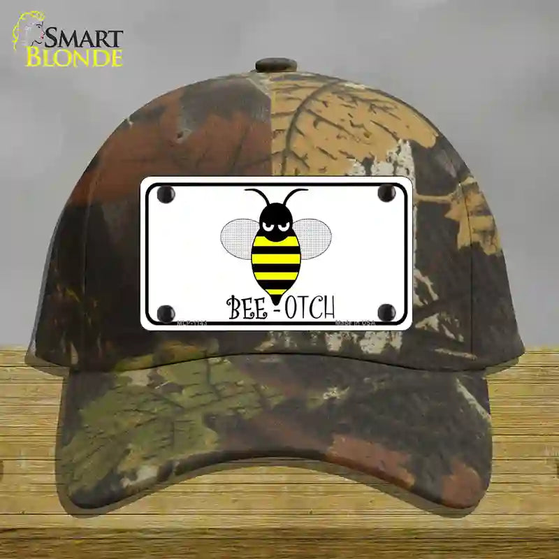 Bee-otch Novelty License Plate Hat Cotton / Camoflauge