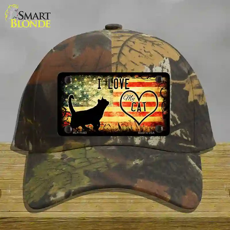 I Love My Cat Novelty License Plate Hat Cotton / Camoflauge