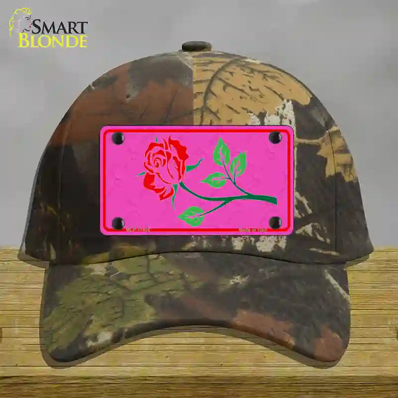 Illustrated Rose On Pink Chaise Lounge Novelty License Plate Hat Cotton / Camoflauge