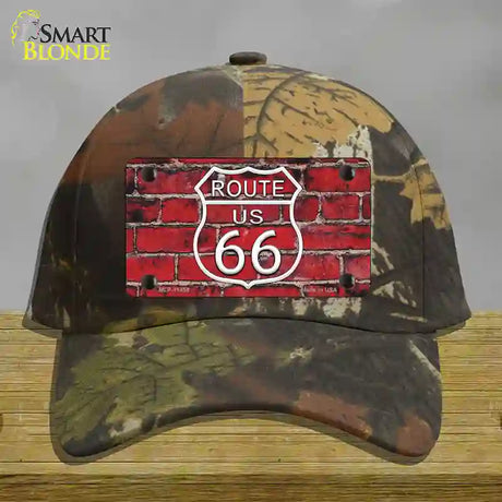 Route 66 Red Brick Wall Novelty License Plate Hat Cotton / Camoflauge