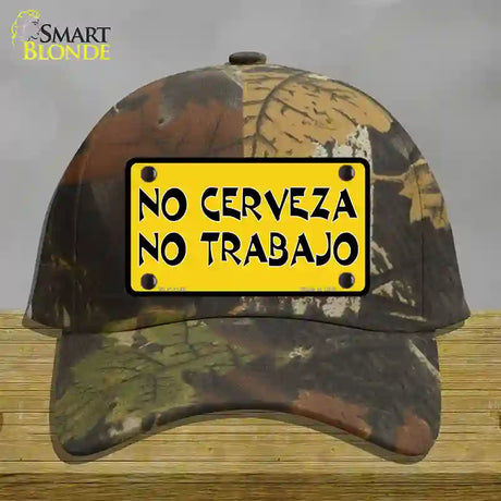 No Cerveza No Trabajo Novelty License Plate Hat Cotton / Camoflauge