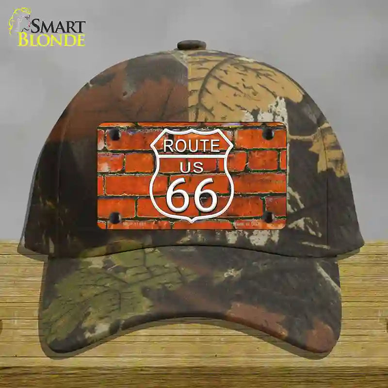 Route 66 Orange Brick Wall Novelty License Plate Hat Cotton / Camoflauge