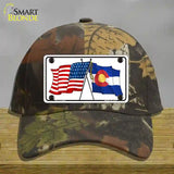 Colorado Crossed US Flag Novelty License Plate Hat Cotton / Camoflauge