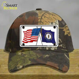 Kentucky Crossed US Flag Novelty License Plate Hat Cotton / Camoflauge