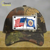 Minnesota Crossed US Flag Novelty License Plate Hat Cotton / Camoflauge