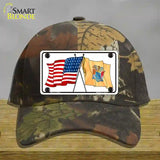 New Jersey Crossed US Flag Novelty License Plate Hat Cotton / Camoflauge