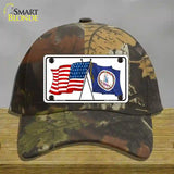 Virginia Crossed US Flag Novelty License Plate Hat Cotton / Camoflauge