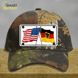 Germany Crossed US Flag Novelty License Plate Hat Cotton / Camoflauge