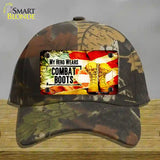 My Hero Wears Combat Boots Novelty License Plate Hat Cotton / Camoflauge