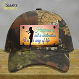 Happiness Way Of Life Sunset Novelty License Plate Hat Cotton / Camoflauge