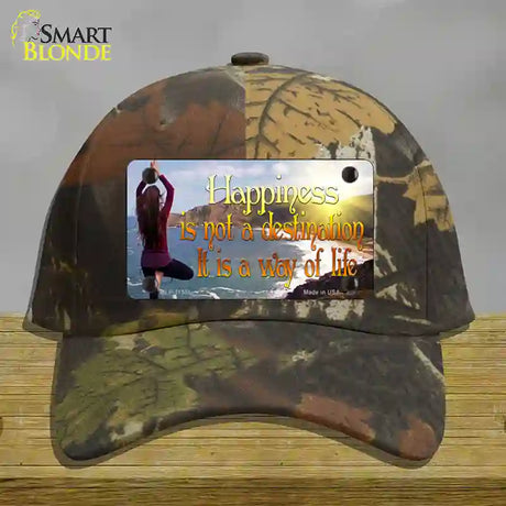 Happiness Way Of Life Yoga Novelty License Plate Hat Cotton / Camoflauge