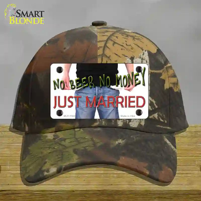 No Beer No Money Just Married Novelty License Plate Hat Cotton / Camoflauge