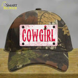 Cowgirl Pink Novelty License Plate Hat Cotton / Camoflauge