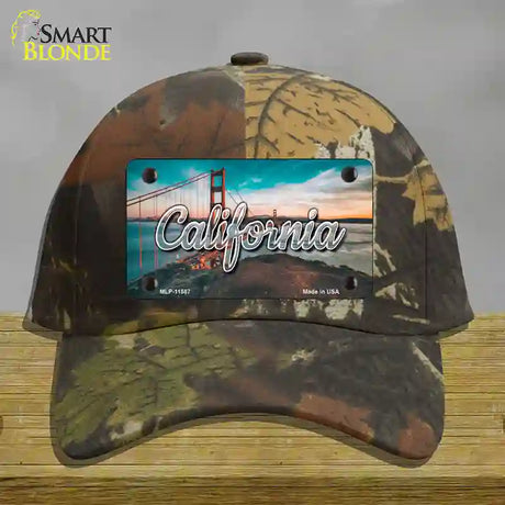 California Golden Gate Bridge State Novelty License Plate Hat Cotton / Camoflauge