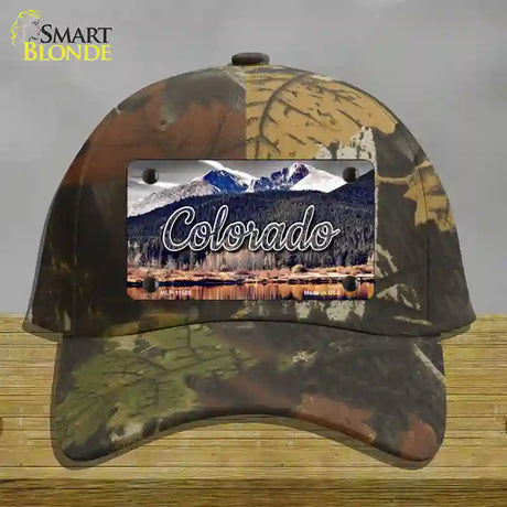 Colorado Forest and Mountains State Novelty License Plate Hat Cotton / Camoflauge