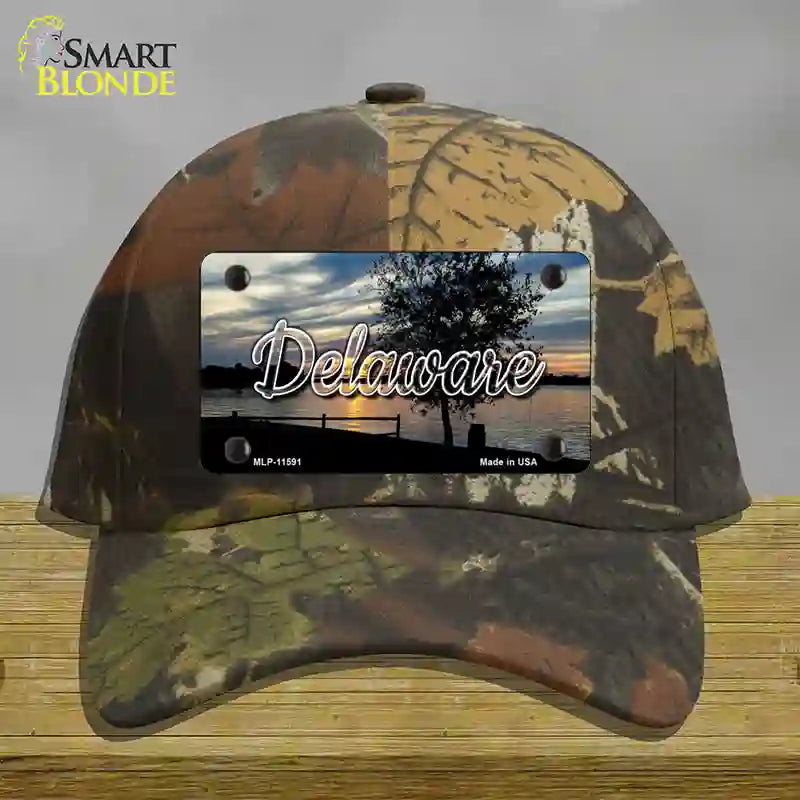 Delaware River Sunset State Novelty License Plate Hat Cotton / Camoflauge