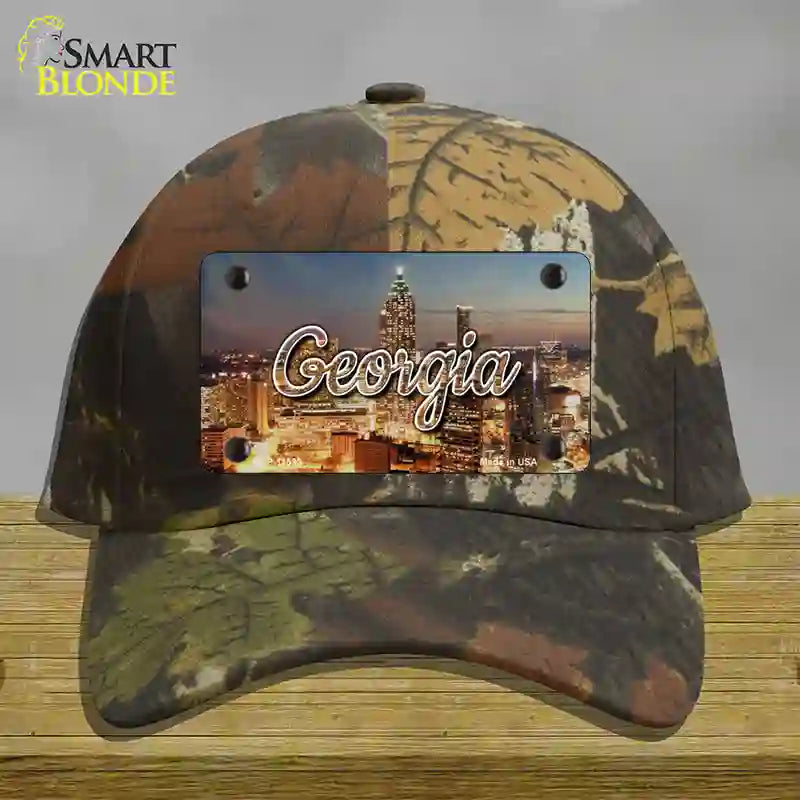 Georgia City Lights State Novelty License Plate Hat Cotton / Camoflauge