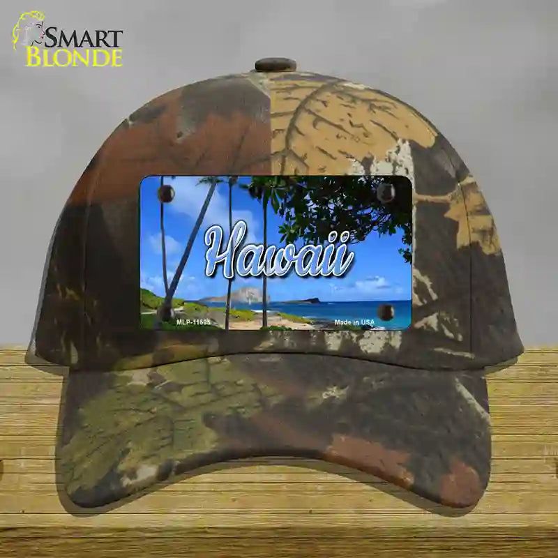 Hawaii Palm Trees State Novelty License Plate Hat Cotton / Camoflauge