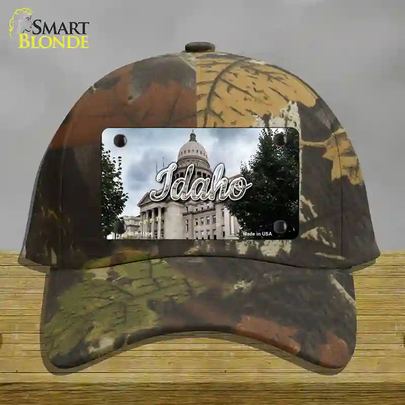 Idaho Capital Building State Novelty License Plate Hat Cotton / Camoflauge