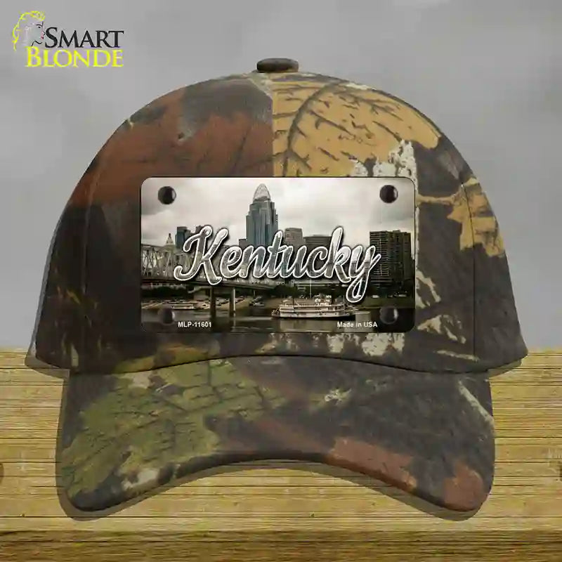 Kentucky City Skyline State Novelty License Plate Hat Cotton / Camoflauge