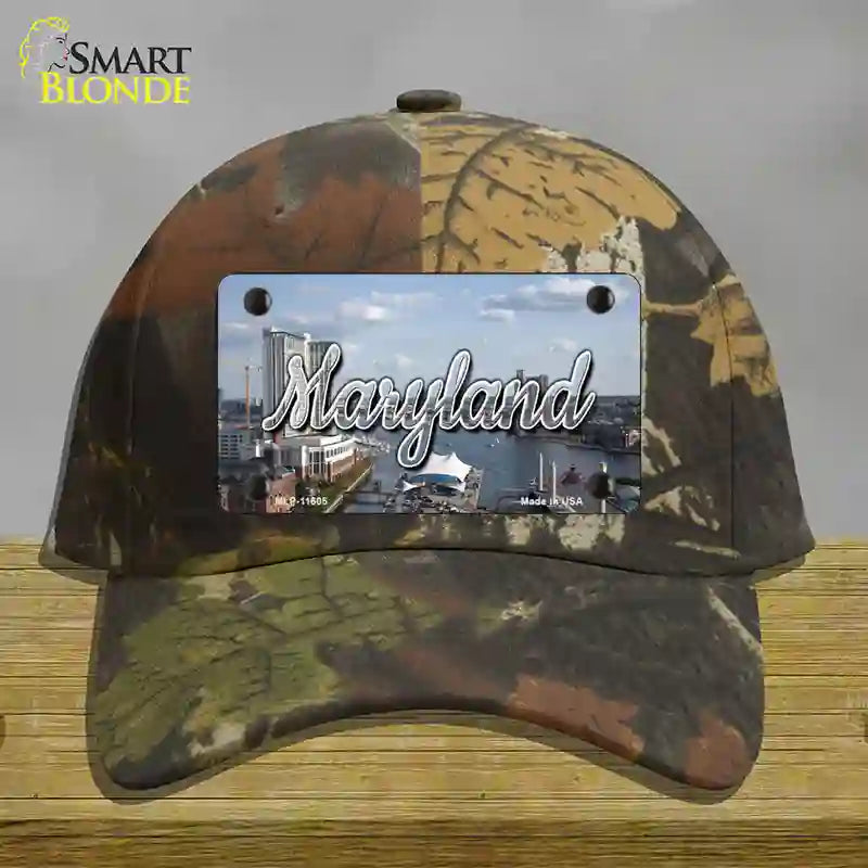 Maryland River Skyline State Novelty License Plate Hat Cotton / Camoflauge