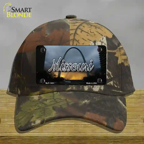 Missouri Gateway Arch State Novelty License Plate Hat Cotton / Camoflauge