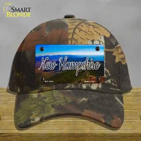 New Hampshire Mountain Range State Novelty License Plate Hat Cotton / Camoflauge