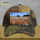 North Dakota Wheat Farm State Novelty License Plate Hat Cotton / Camoflauge