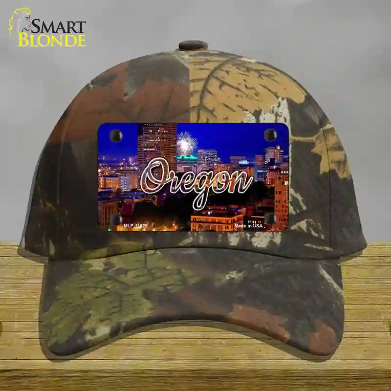 Oregon Firework City Lights State Novelty License Plate Hat Cotton / Camoflauge