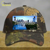 Pennsylvania Delaware City Skyline State Novelty License Plate Hat Cotton / Camoflauge