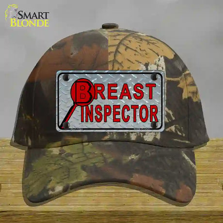 Breast Inspector Novelty License Plate Hat Cotton / Camoflauge