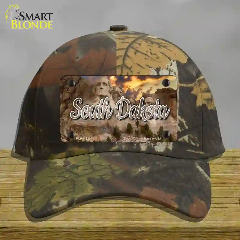 South Dakota Mt Rushmore State Novelty License Plate Hat Cotton / Camoflauge